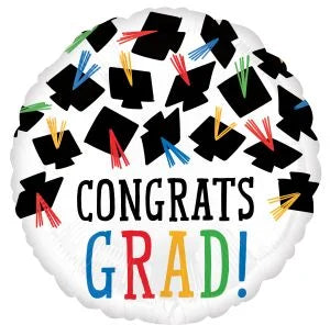 18" Hats Off Congrats Grad Foil Balloon