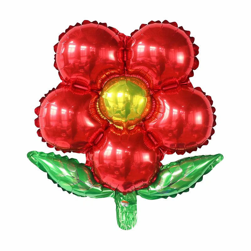 17" Red Flower Foil Balloon(air fill only)