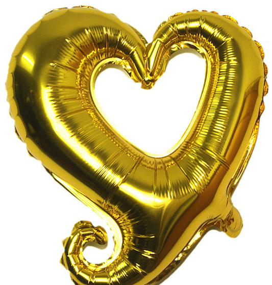 18" Gold Hollowed Heart Foil Balloon