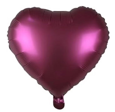 18" Wine Red Heart Foil Balloon