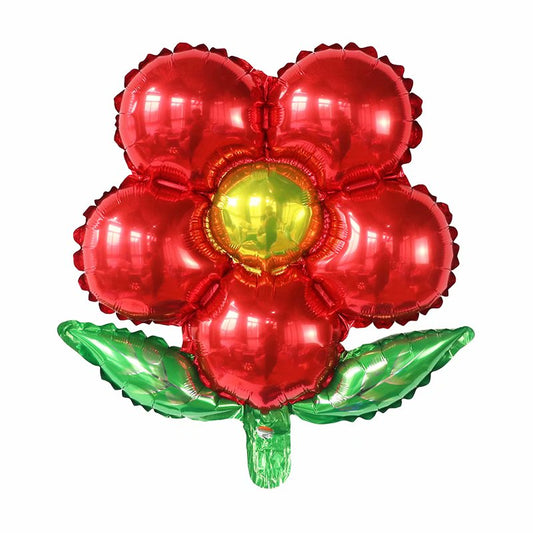 17" Red Flower Foil Balloon