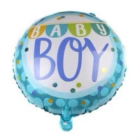 18" Round Baby Boy Foil Balloon