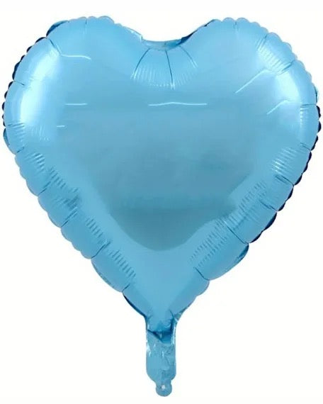 18" Light Blue Heart Foil Balloon