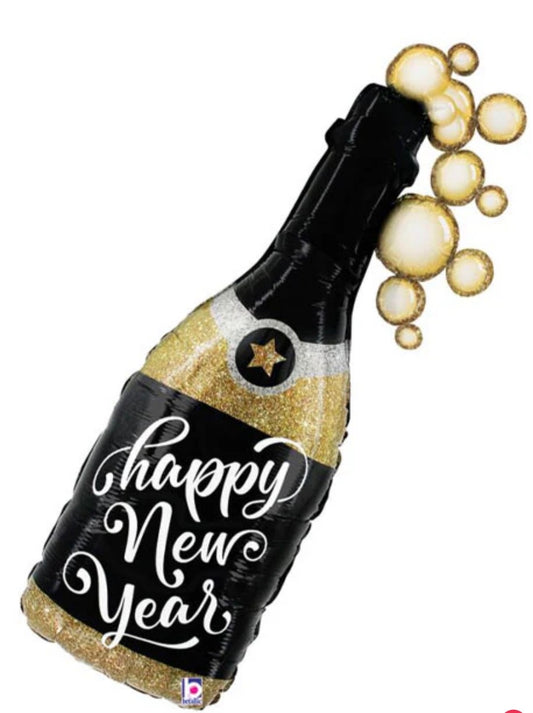 New Year Champagne 40" Foil Balloon
