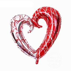 Red & Silver Heart 40" Foil Balloon