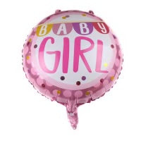 18'' Round Baby Girl Foil Balloon