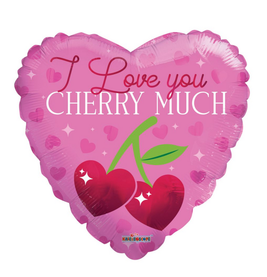 18" I Love You Cherry Much Heart Foil Balloon