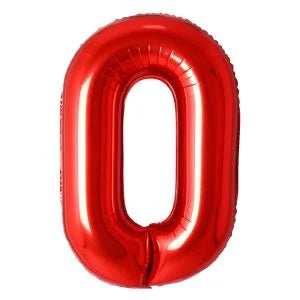 32" #0 Red Number Foil Balloon (Air Only)