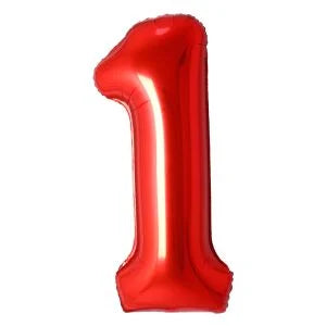 32" #1 Red Number Foil Balloon (Air Only)