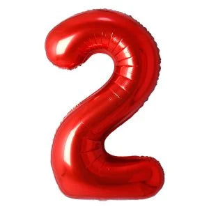 32" #2 Red Number Foil Balloon (Air Only)