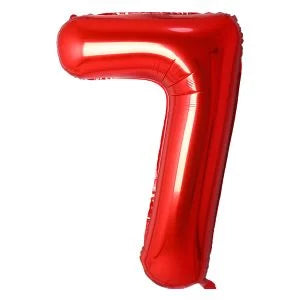 32" #7 Red Number Foil Balloon (Air Only)