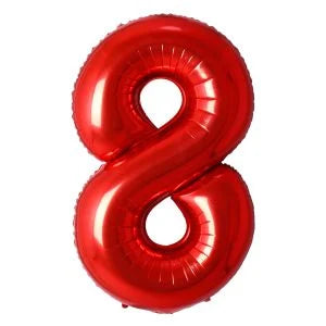 32" #8 Red Number Foil Balloon (Air Only)