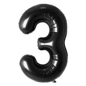 32" #3 Black Number Foil Balloon (Air Only)