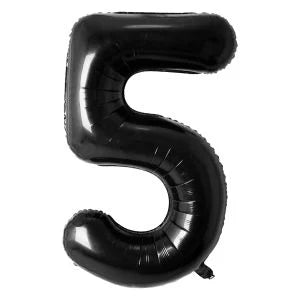 32" #5 Black Number Foil Balloon (Air Only)