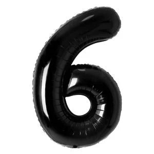 32" #6 Black Number Foil Balloon (Air Only)