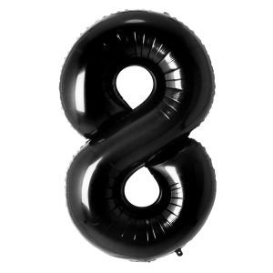 32" #8 Black Number Foil Balloon (Air Only)