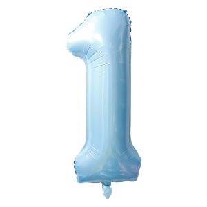 32" #1 Baby Blue Number Foil Balloon (Air Only)