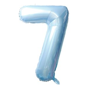 32" #7 Baby Blue Number Foil Balloon (Air Only)