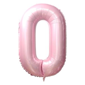 32" #0 Baby Pink Number Foil Balloon (Air Only)