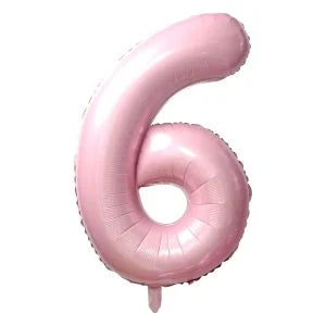 32" #6 Baby Pink Number Foil Balloon (Air Only)