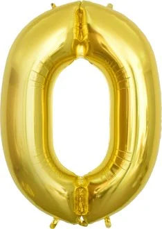 32" #0 Gold Number Foil Balloon (Air Only)