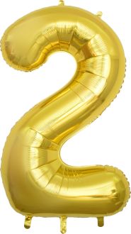 32" #2 Gold Number Foil Balloon (Air Only)