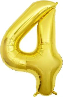 32" #4 Gold Number Foil Balloon (Air Only)