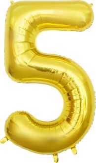 32" #5 Gold Number Foil Balloon (Air Only)