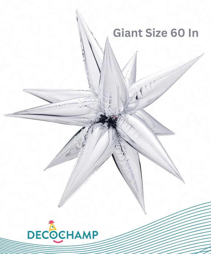 DecoChamp 60" Giant Silver Starburst 1 Ct