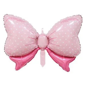 27" Baby Pink Bow Foil Balloon