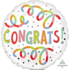 18" Congrats! Streamers Foil Balloon